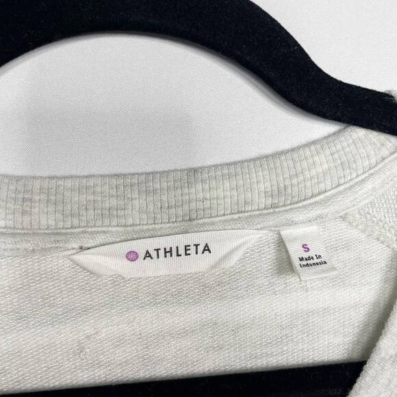 Athleta S Heather Gray Criss Cross Striped Long Sleeve Sweatshirt Dress Modal - Picture 7 of 11